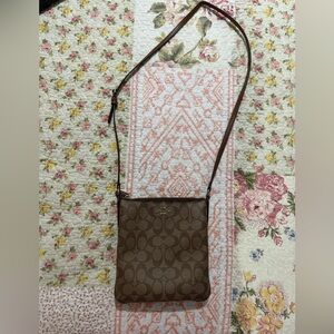 Coach Logo Crossbody Purse with Gold Hardware